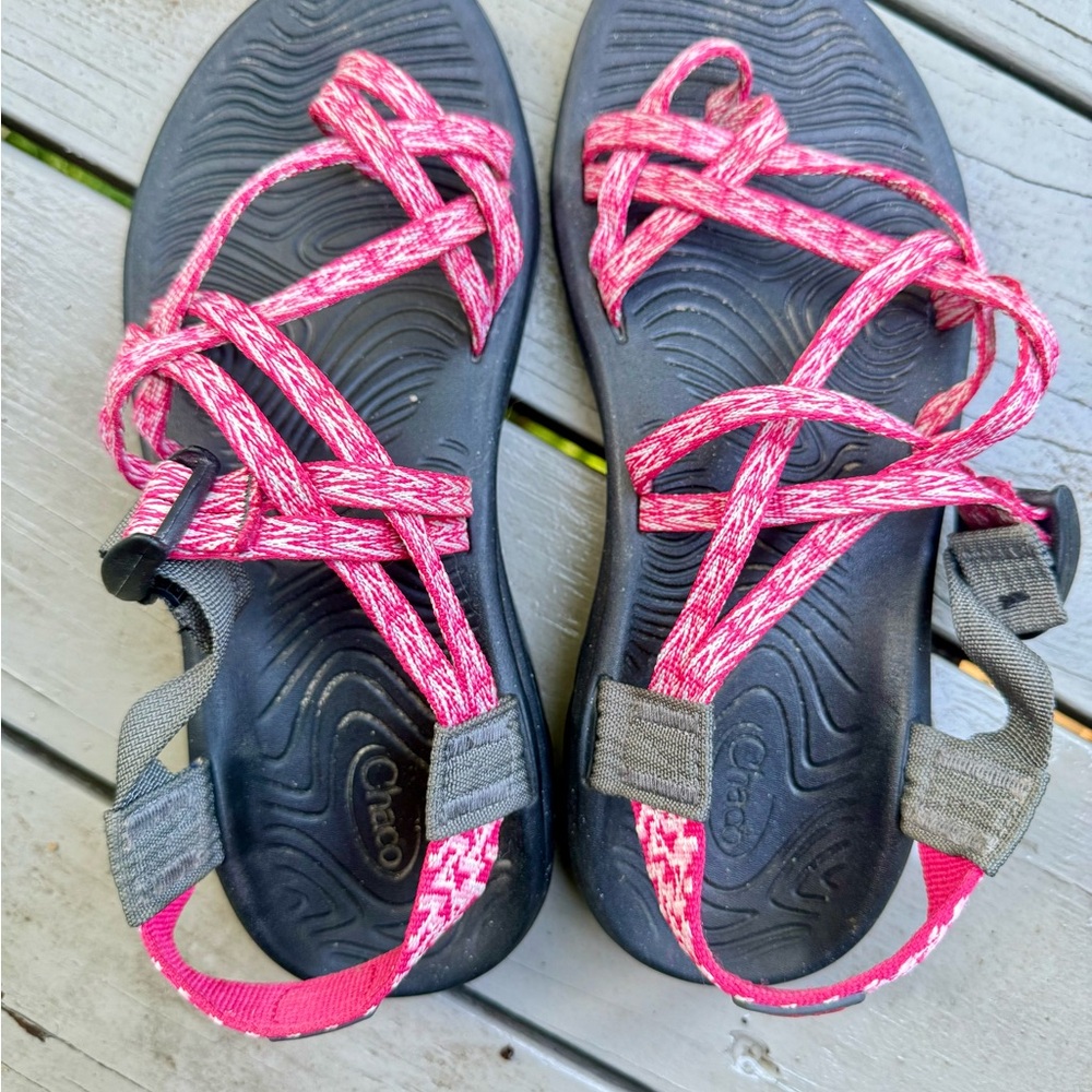 Chaco Fuchsia and Charcoal Sandals